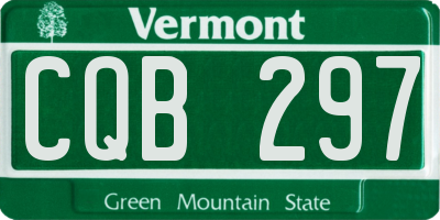 VT license plate CQB297