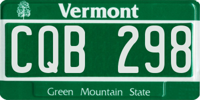 VT license plate CQB298