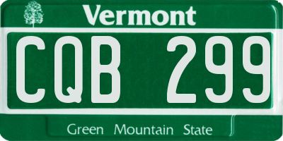 VT license plate CQB299