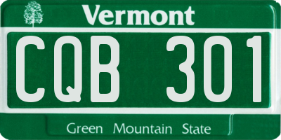 VT license plate CQB301