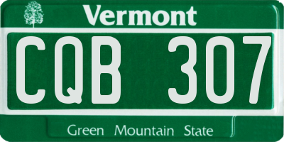 VT license plate CQB307