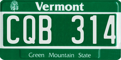 VT license plate CQB314