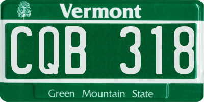 VT license plate CQB318