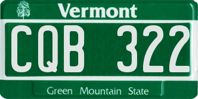 VT license plate CQB322