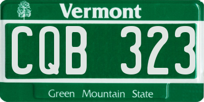VT license plate CQB323