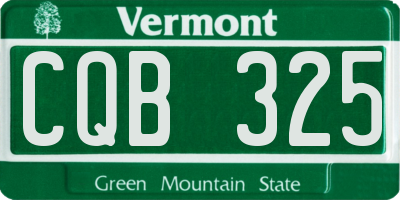 VT license plate CQB325