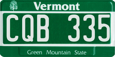 VT license plate CQB335