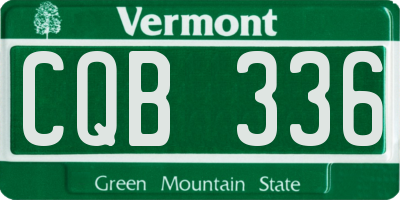 VT license plate CQB336