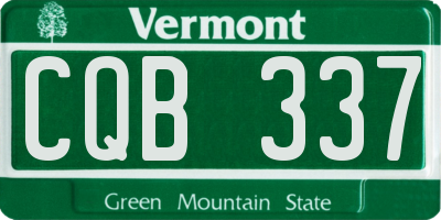 VT license plate CQB337