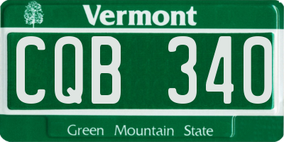 VT license plate CQB340