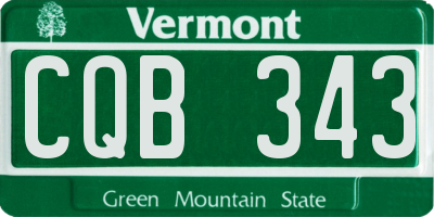 VT license plate CQB343