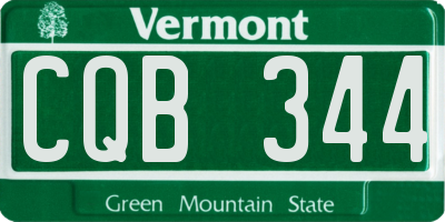 VT license plate CQB344
