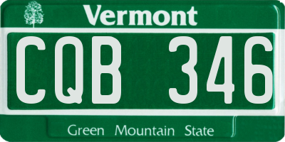 VT license plate CQB346
