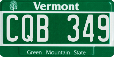 VT license plate CQB349