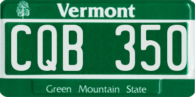 VT license plate CQB350