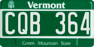 VT license plate CQB364
