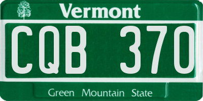 VT license plate CQB370