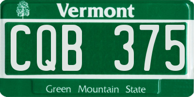 VT license plate CQB375