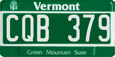 VT license plate CQB379