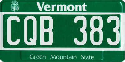 VT license plate CQB383