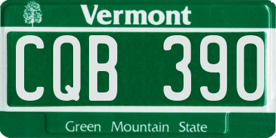 VT license plate CQB390