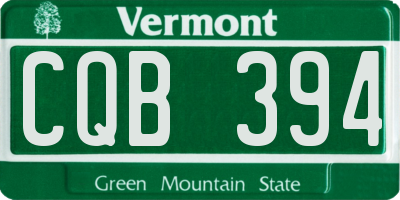 VT license plate CQB394