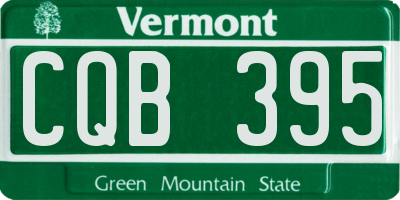 VT license plate CQB395