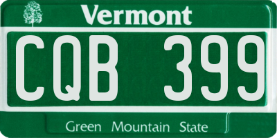VT license plate CQB399