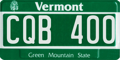 VT license plate CQB400
