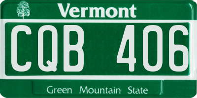 VT license plate CQB406
