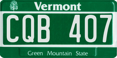 VT license plate CQB407