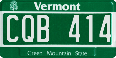 VT license plate CQB414