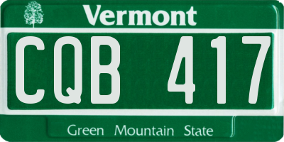 VT license plate CQB417