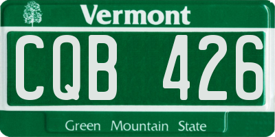 VT license plate CQB426