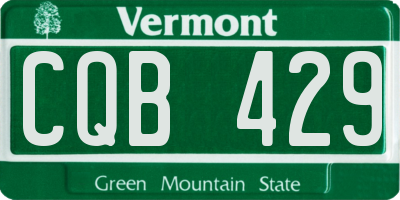 VT license plate CQB429