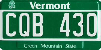 VT license plate CQB430