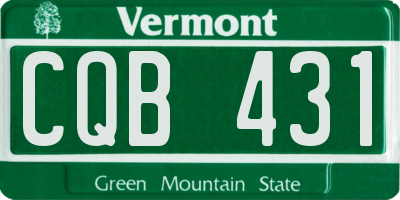 VT license plate CQB431