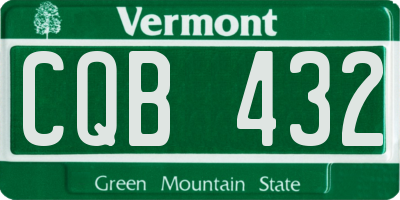 VT license plate CQB432