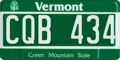 VT license plate CQB434