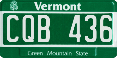 VT license plate CQB436