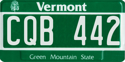 VT license plate CQB442