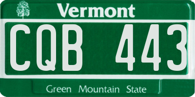 VT license plate CQB443