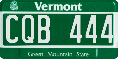 VT license plate CQB444