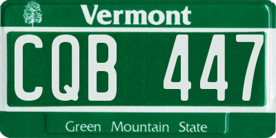 VT license plate CQB447