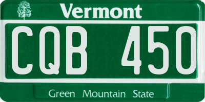 VT license plate CQB450