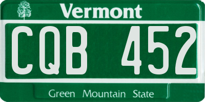 VT license plate CQB452