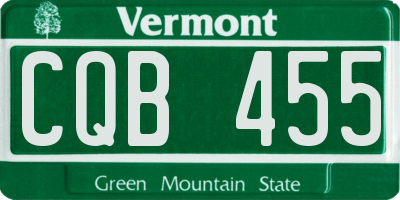 VT license plate CQB455