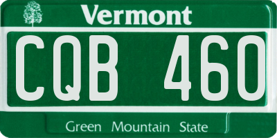 VT license plate CQB460