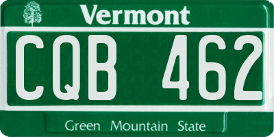 VT license plate CQB462