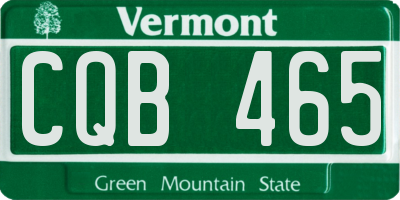 VT license plate CQB465